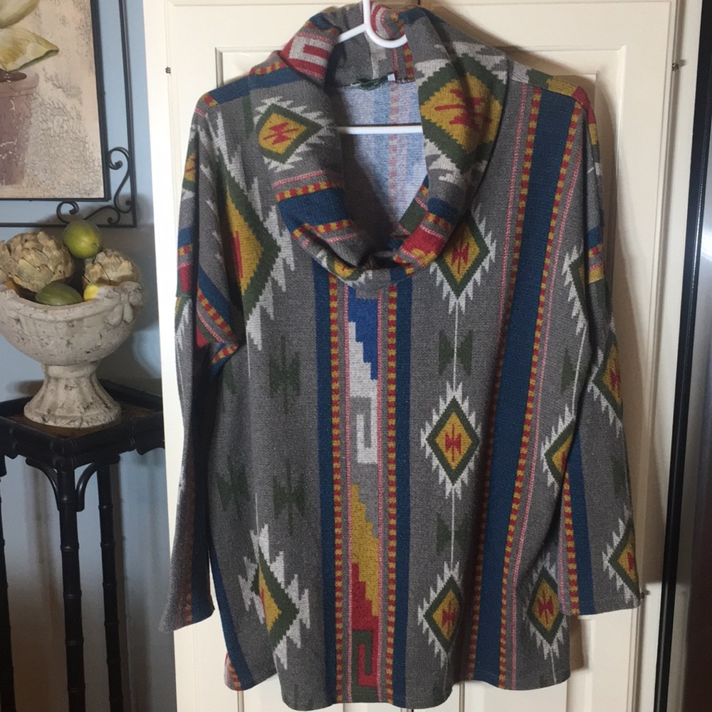 Oversized Aztec pattern sweater
